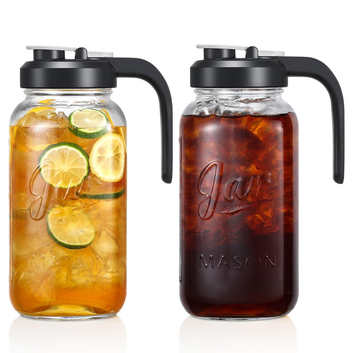 AOZITA 2qt glass pitcher with filter lid for smooth, spill-free pours.