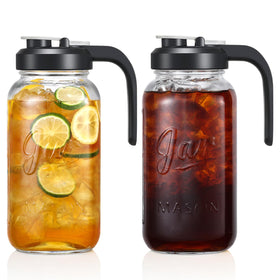 AOZITA 2qt glass pitcher with filter lid for smooth, spill-free pours.