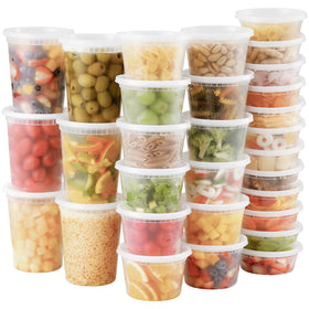 AOZITA 8oz deli container with airtight lid for on-the-go meals.