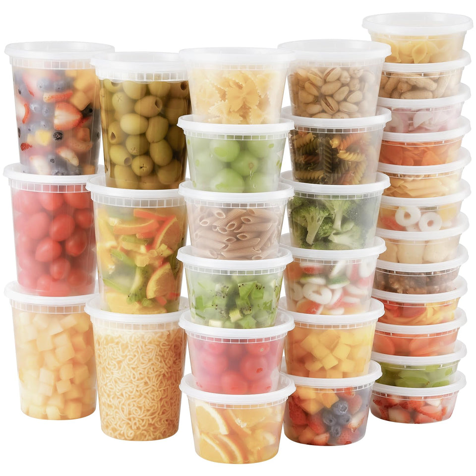 AOZITA 8oz deli container with airtight lid for on-the-go meals.