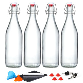 AOZITA 4-pack 1L swing-top bottles for safe fermentation and storage