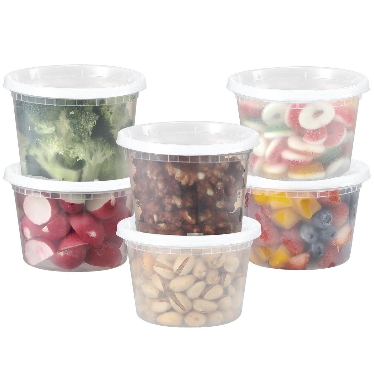 AOZITA 64-set 16oz deli containers with lids for organized meal prep