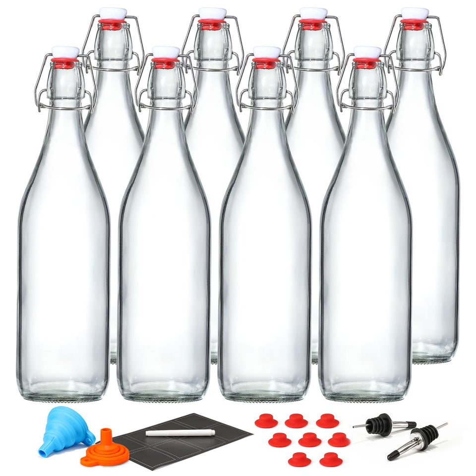 AOZITA 1L swing top bottles set for fermentation and storage.