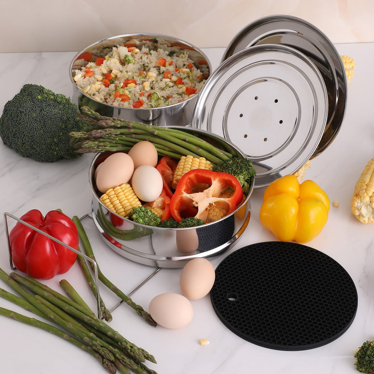 AOZITA air-tight lid for baking and reheating with moisture retention.