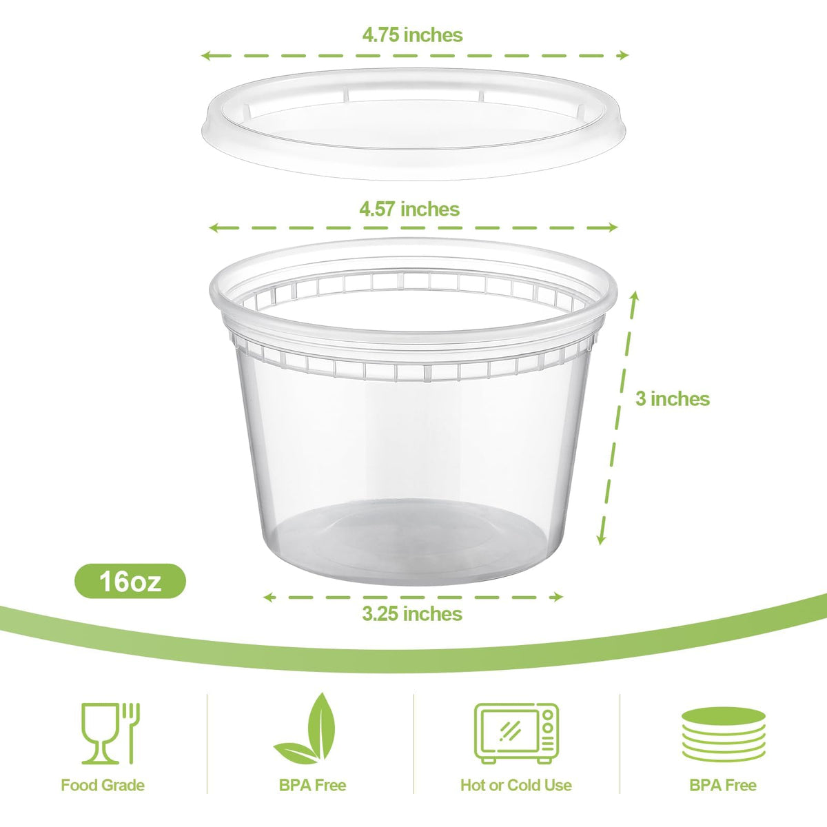 AOZITA airtight lids with deli containers keep food fresh and spill-free