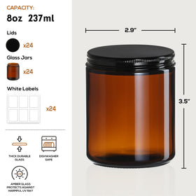 AOZITA amber glass close-up showing thick glass for durable storage.