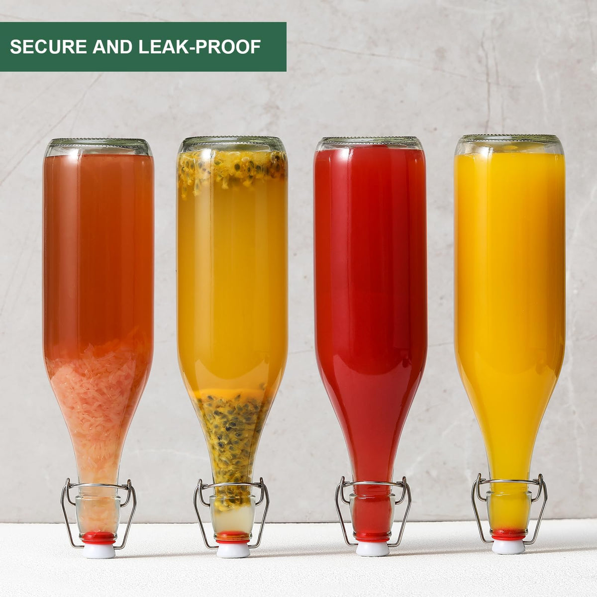AOZITA clear fermentation bottles ideal for kombucha, kefir, wine, and beer