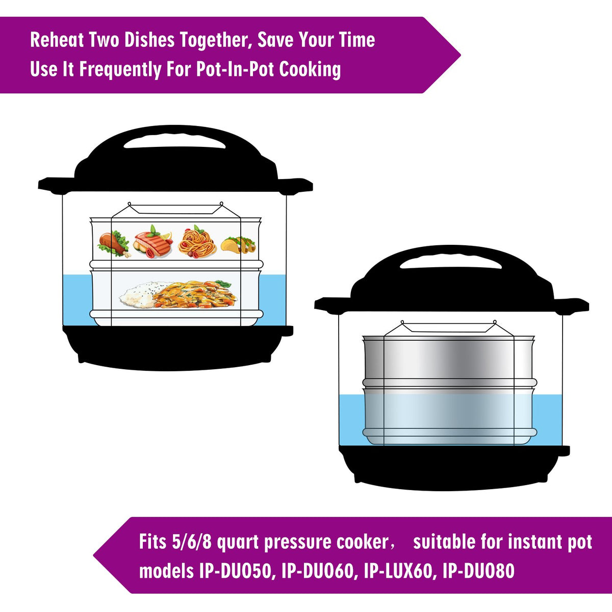 AOZITA compatible with 5, 6, 8 qt cookers and many brands.