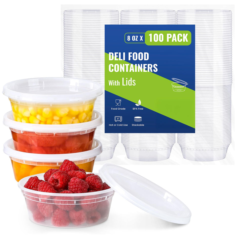AOZITA 8 oz deli container with lid for airtight storage