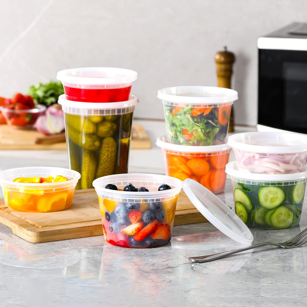 AOZITA deli containers in fridge showcase fridge-safe storage