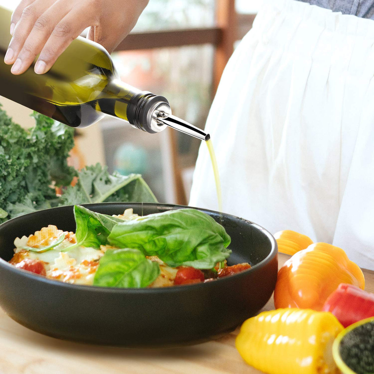 AOZITA elegant olive oil decanter for stylish kitchen use