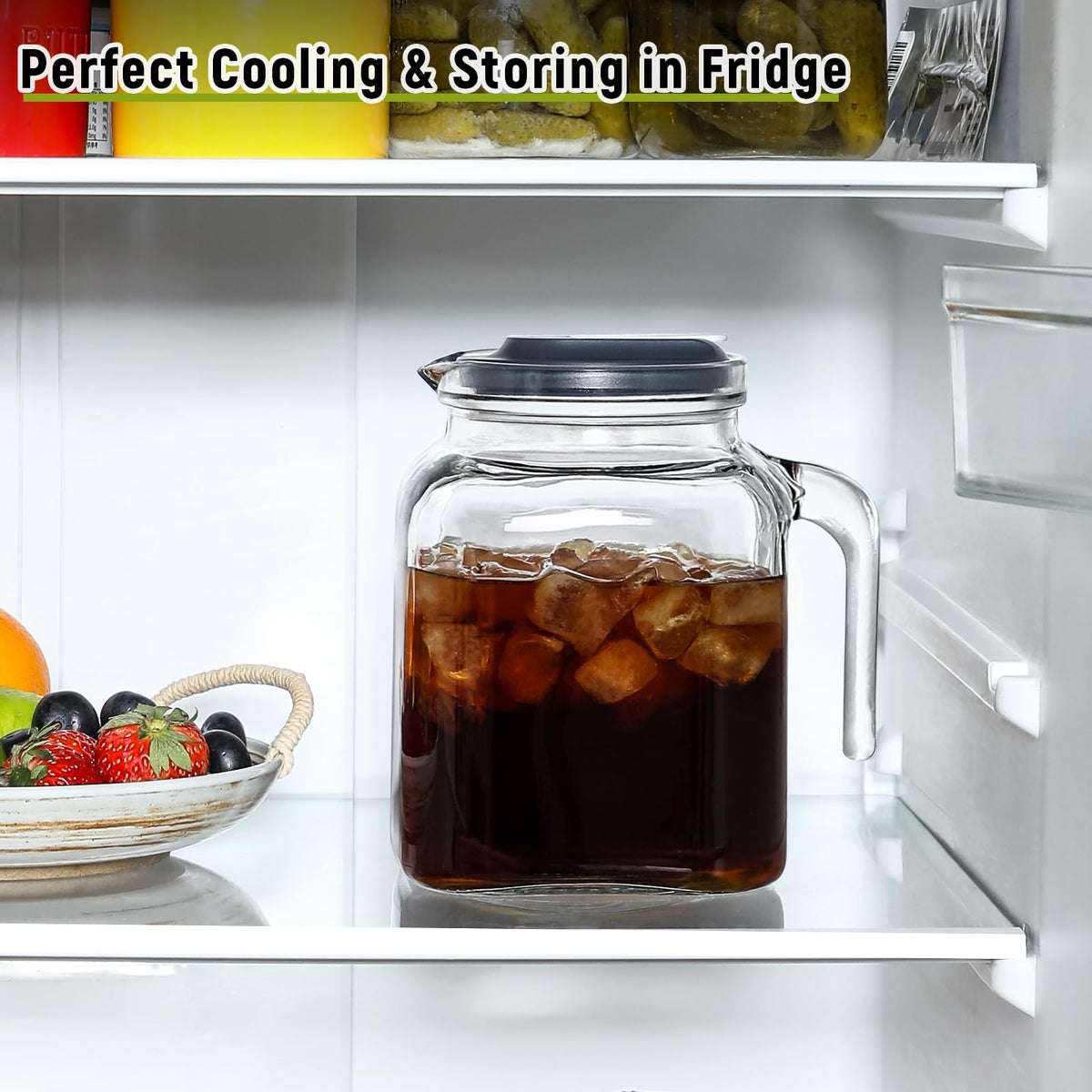 AOZITA fridge-friendly square design saves space and holds 2 liters