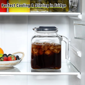 AOZITA fridge-friendly square design saves space and holds 2 liters