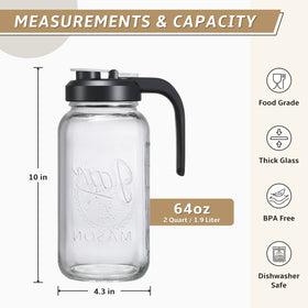 AOZITA glass pitcher spout enables one-handed pouring without drips.
