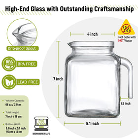 AOZITA iced tea pitcher wide mouth for easy filling and cleaning