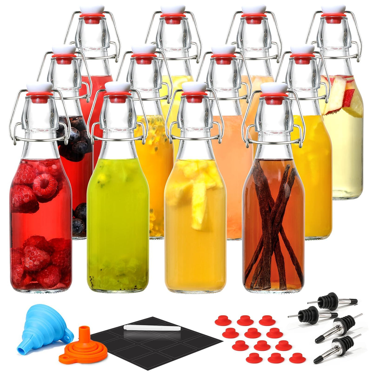 AOZITA versatile bottles—perfect for kombucha, vanilla extract, juice, and tea.
