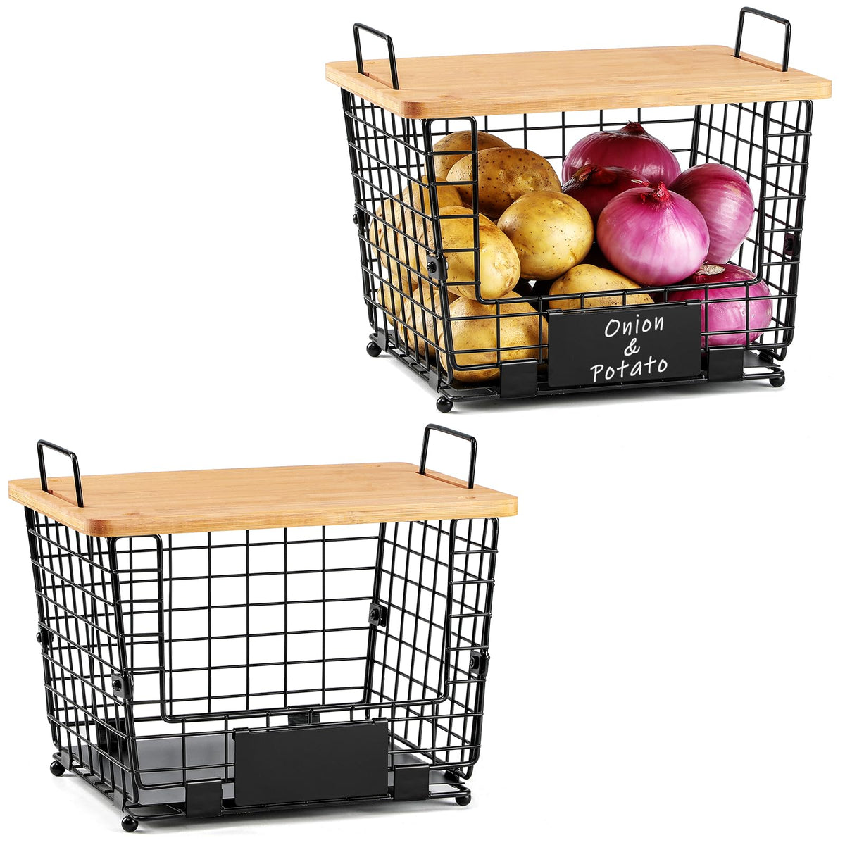 AOZITA kitchen-counter storage for bread, fruit, and vegetables.