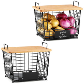 AOZITA kitchen-counter storage for bread, fruit, and vegetables.