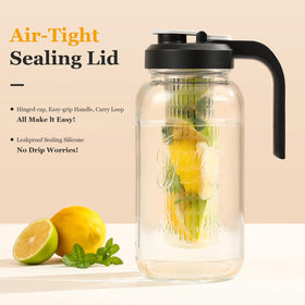 AOZITA leak-proof lid with silicone seal for spill-free pouring.
