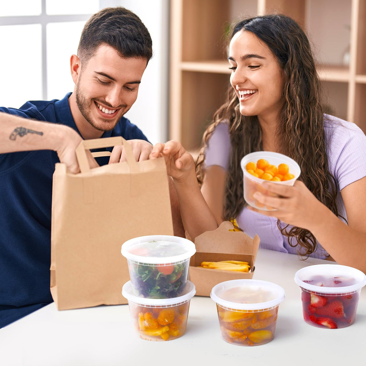 AOZITA lightweight plastic storage for daily organization and takeout