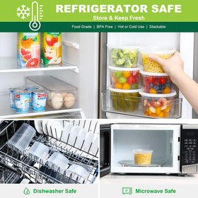 AOZITA microwave-freezer-dishwasher safe storage containers for easy cleanup