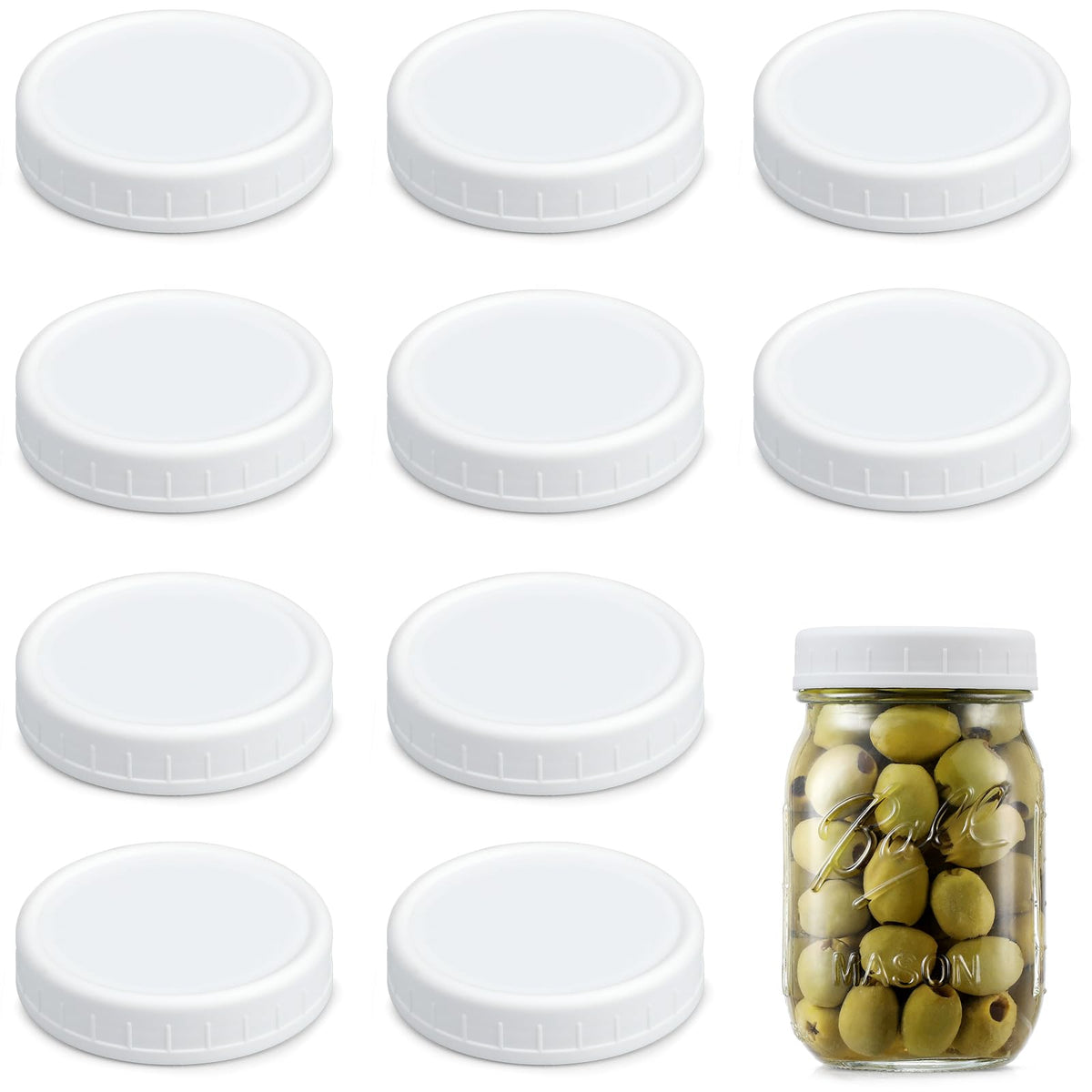 AOZITA regular-mouth lids for versatile, everyday jar storage.