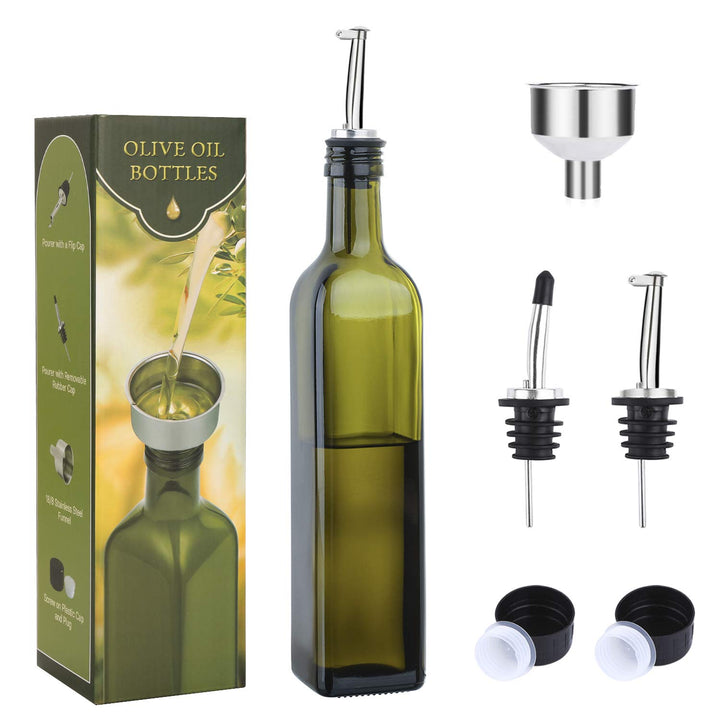 AOZITA olive oil bottle with pour spouts for precise, mess-free pouring
