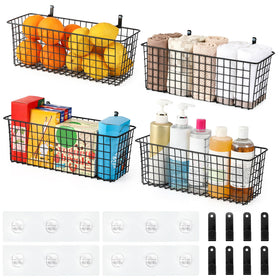 AOZITA pantry storage baskets maximize wall space for shelves and doors.