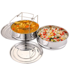 AOZITA pot-in-pot steaming setup for efficient multi-dish cooking.