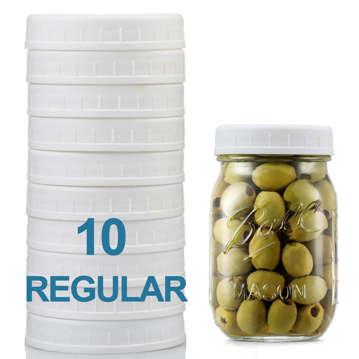 AOZITA regular-mouth lids fit Ball and Kerr jars for leak-proof storage.