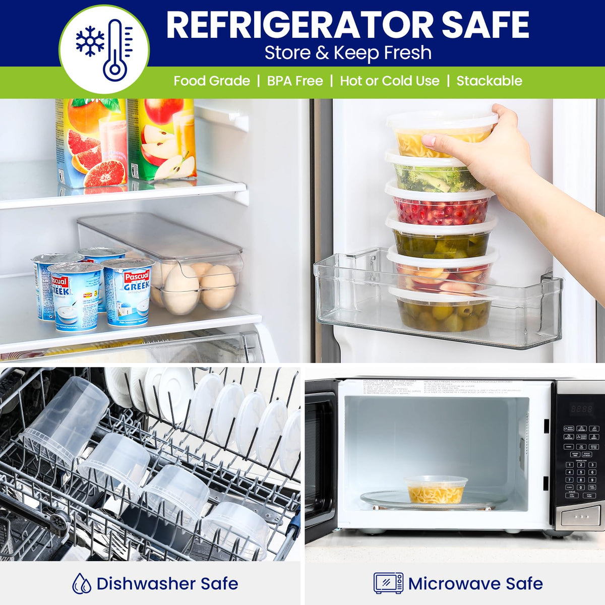 AOZITA stackable deli containers for organized fridge storage