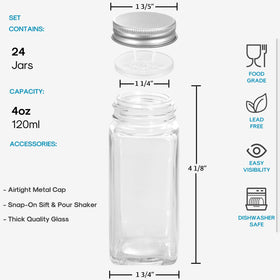 AOZITA shaker lids ensure even shaking and controlled dispensing for spices.