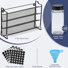 AOZITA clear glass spice jars with black lids for freshness