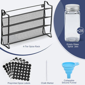 AOZITA spice jars clear glass simplify spice identification at a glance.