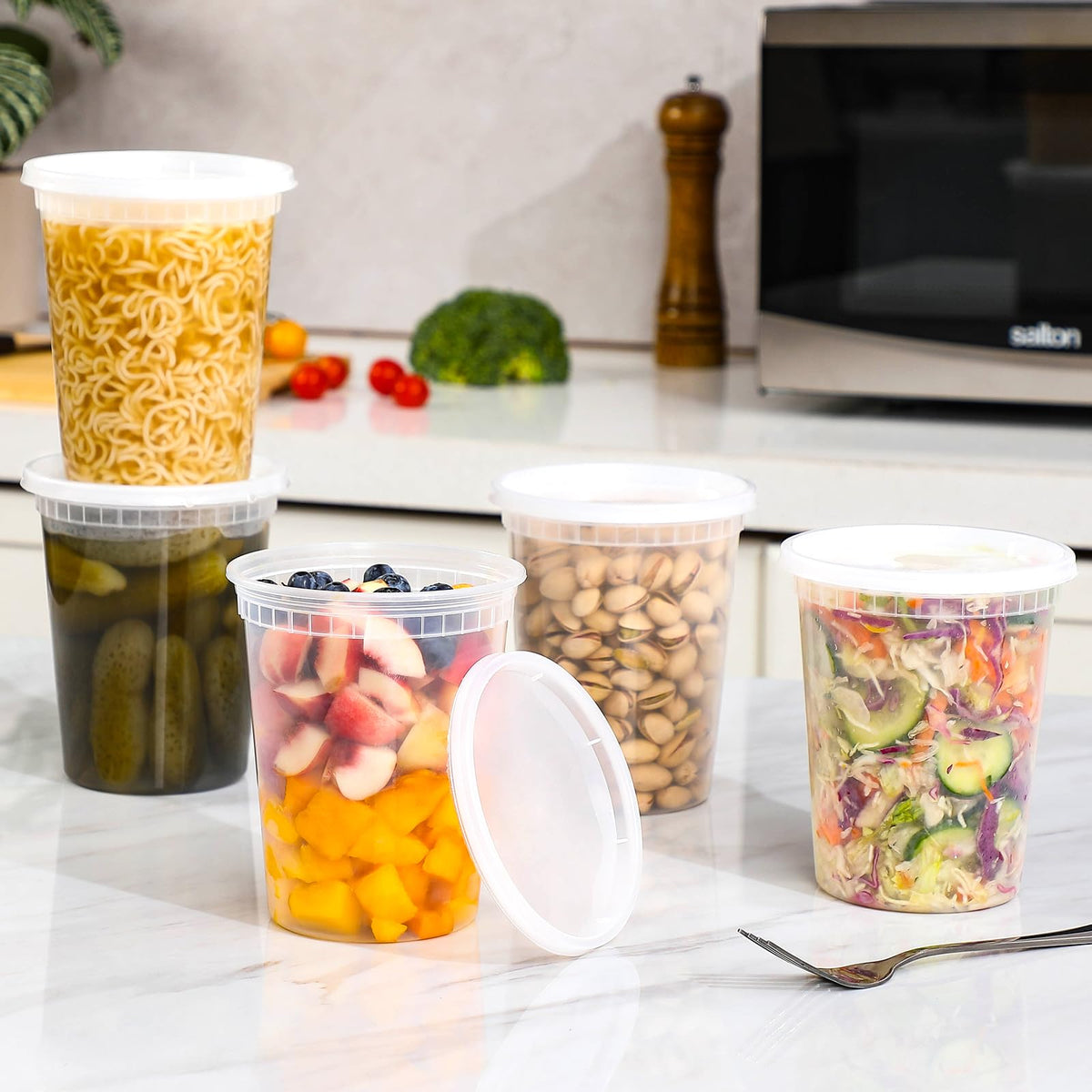 AOZITA stackable deli containers for tidy fridge organization