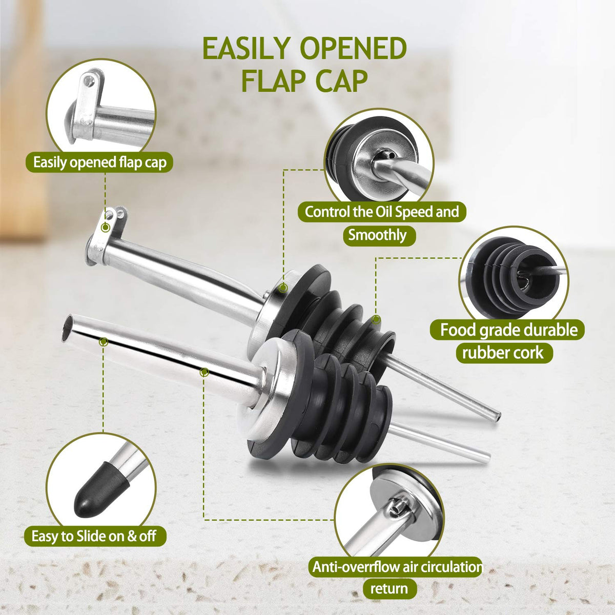 AOZITA stainless funnel for tidy refilling