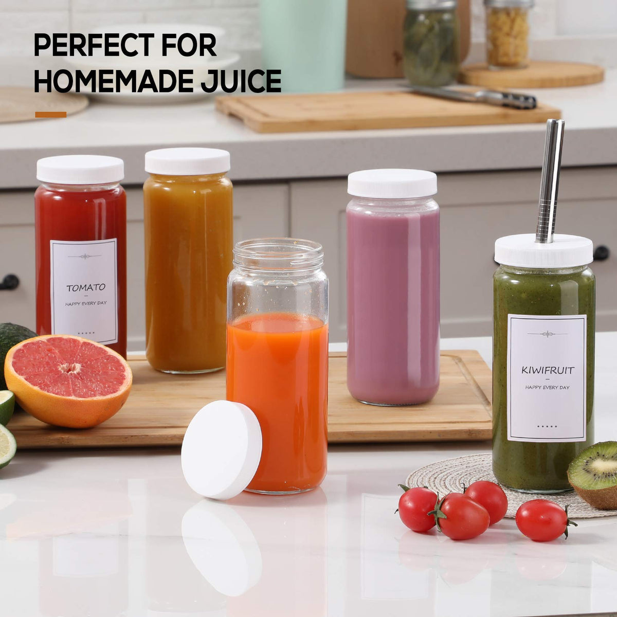 AOZITA stainless steel wide straws ideal for smoothies and tea