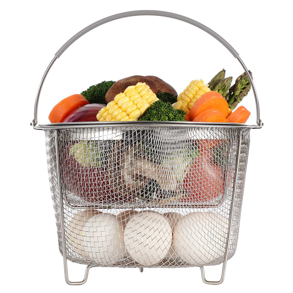 AOZITA two tier steamer basket for Instant Pot, organizes steaming ingredients
