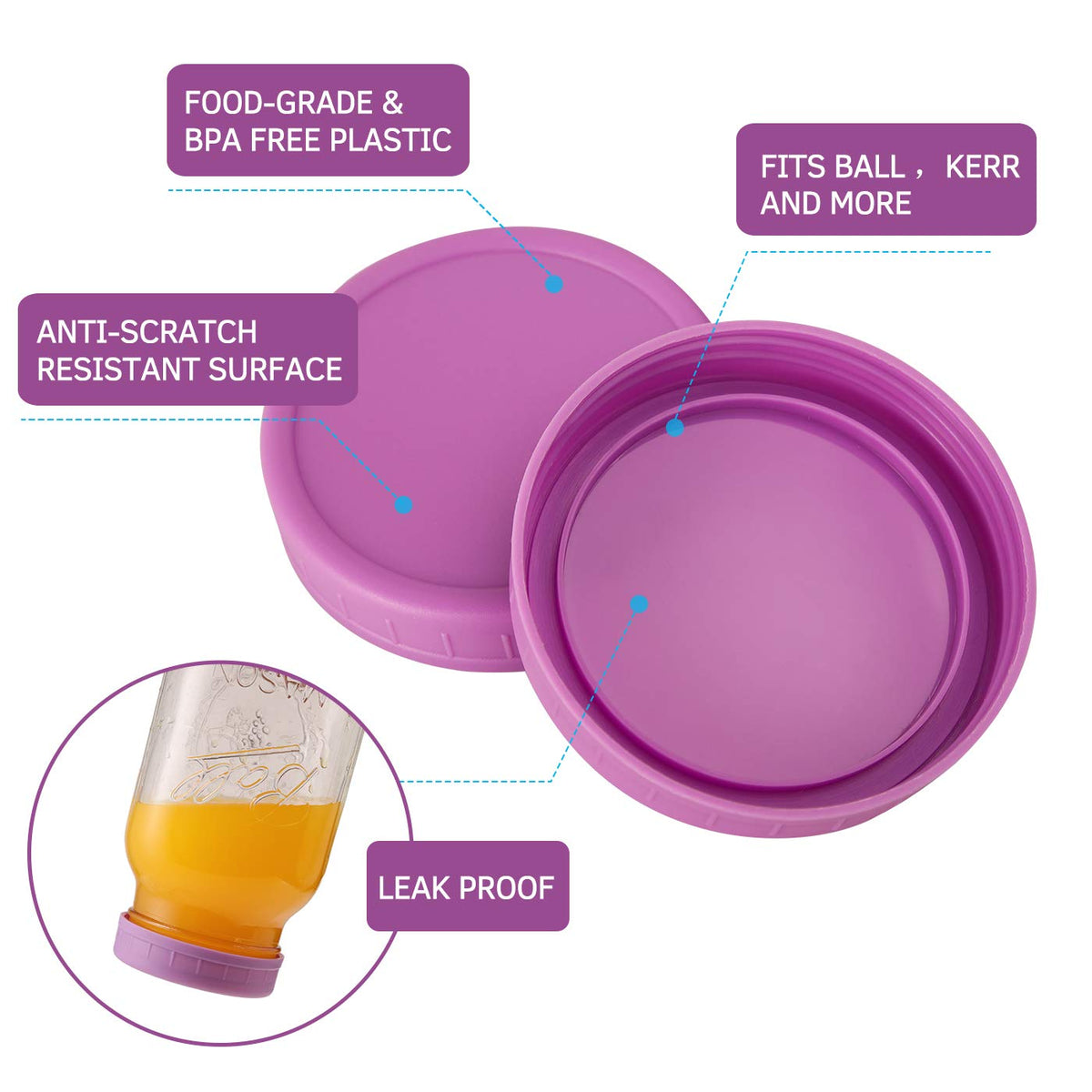 AOZITA blue lid enhances visibility of jar contents