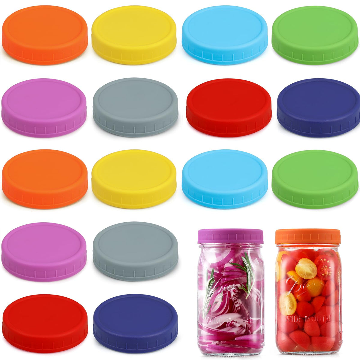 AOZITA lids sealing freshness for fruits, pickles, and grains.