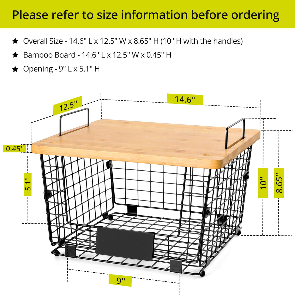 AOZITA counter organization with fruit and snacks in the XXL basket.