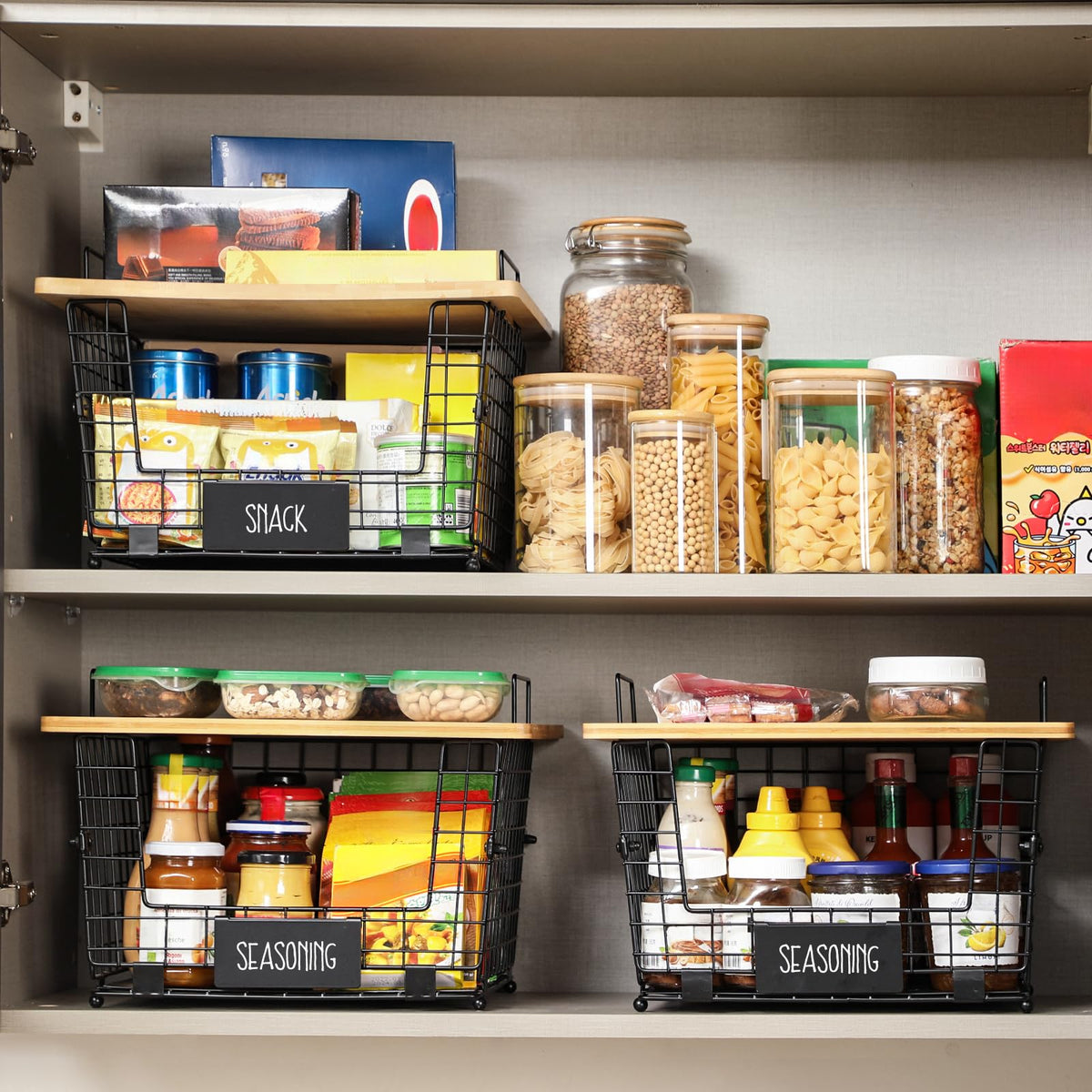 AOZITA XXL basket under sink setup, tidy cabinet organization at a glance.