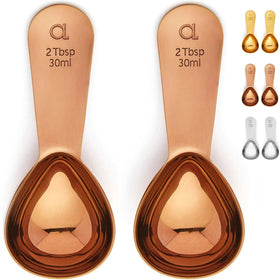 Apace Living coffee scoop set in rose gold with 2 Tbsp capacity for precise scooping.