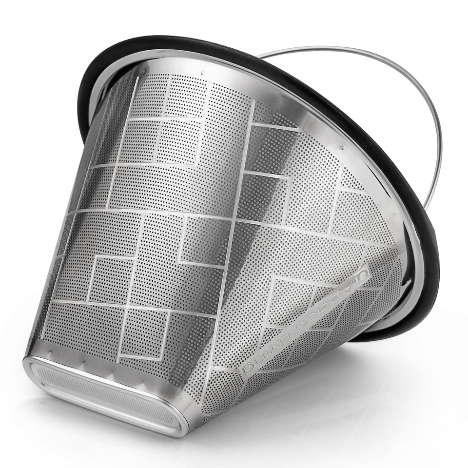 Apace Living reusable coffee filter for Moccamaster KBGV in close-up, durable stainless steel.