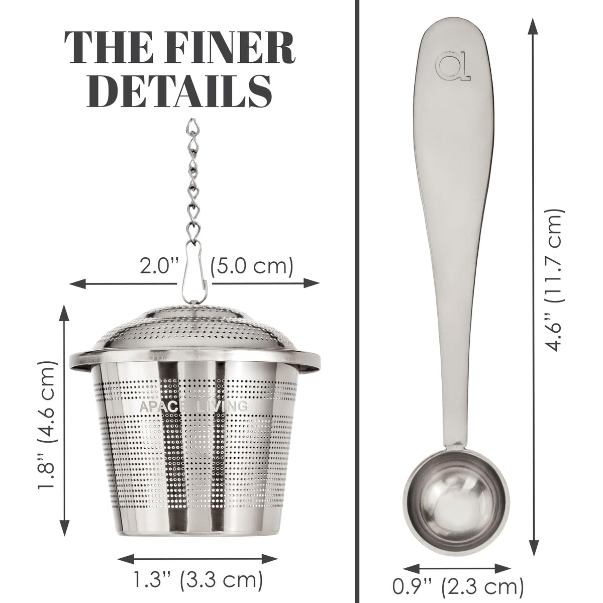 Apace Living stainless steel construction resists rust and wear.