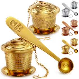 Apace Living two ultra-fine tea infusers showing full aroma potential.