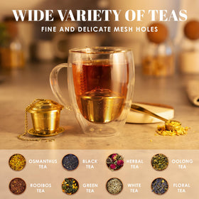 Apace Living ultra-fine mesh tea infusers in action with loose leaf tea.
