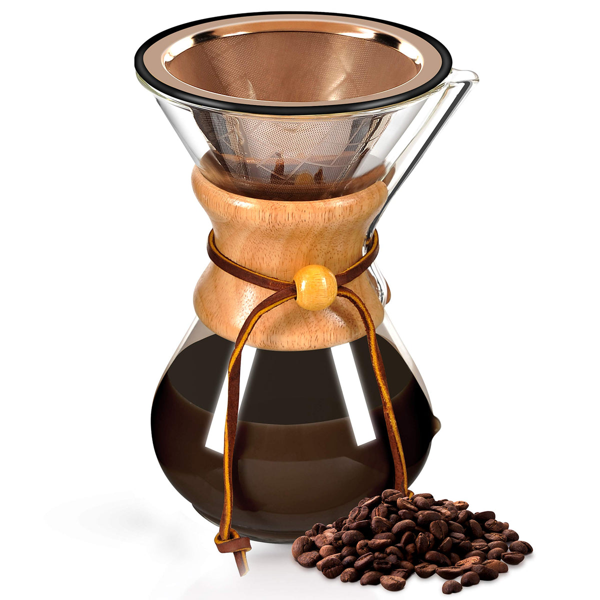 Apace Living wide top base fits over many pour-over holders for easy removal