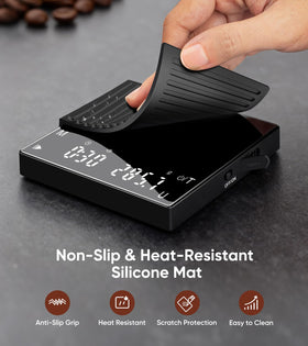 ApeWeghr Rechargeable Coffee Scale with timer display supports precise brew timings