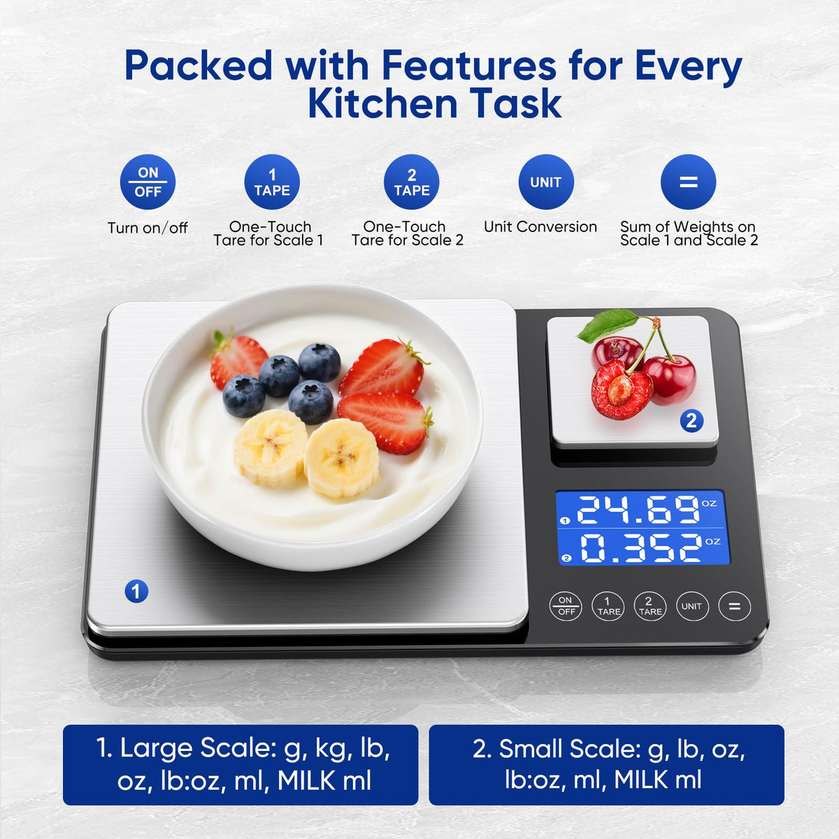 ApeWeghr scale small pan side for tiny ingredient accuracy